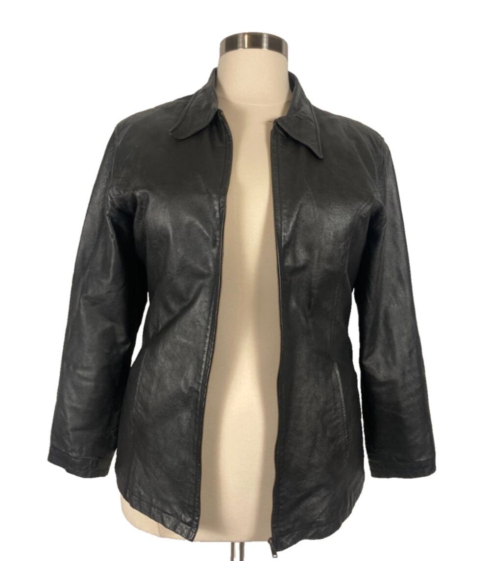 16 18 XL 1X Ben - Z Vintage Genuine Leather Motorcycle biker Jacket black pocket
